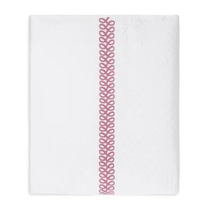 Schumacher Astor Braid Matelassé Coverlet in Peony