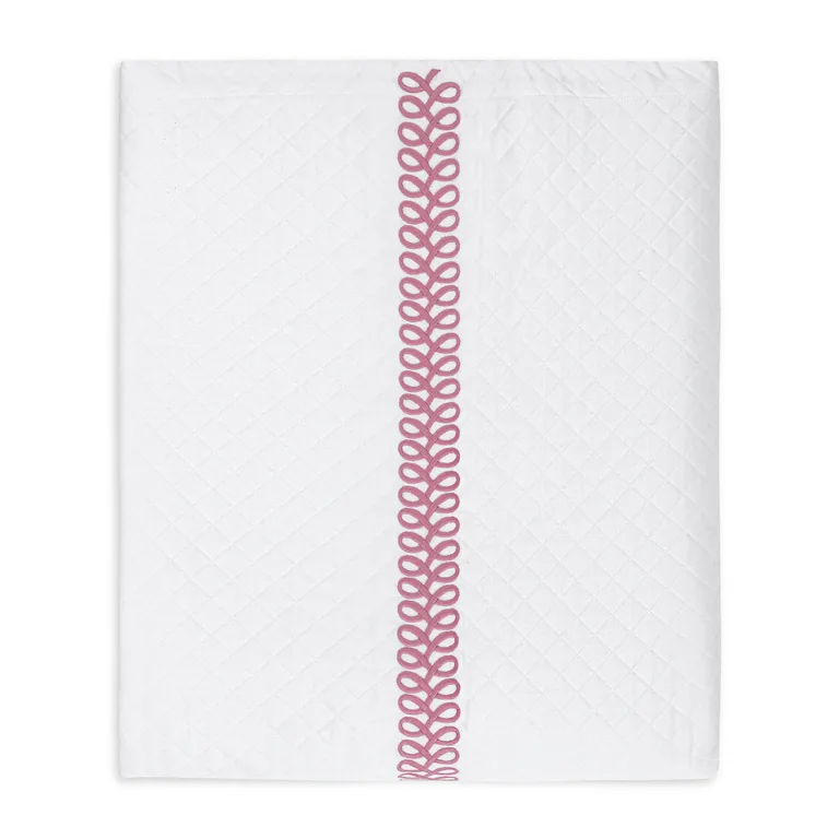 Schumacher Astor Braid Matelassé Coverlet in Peony