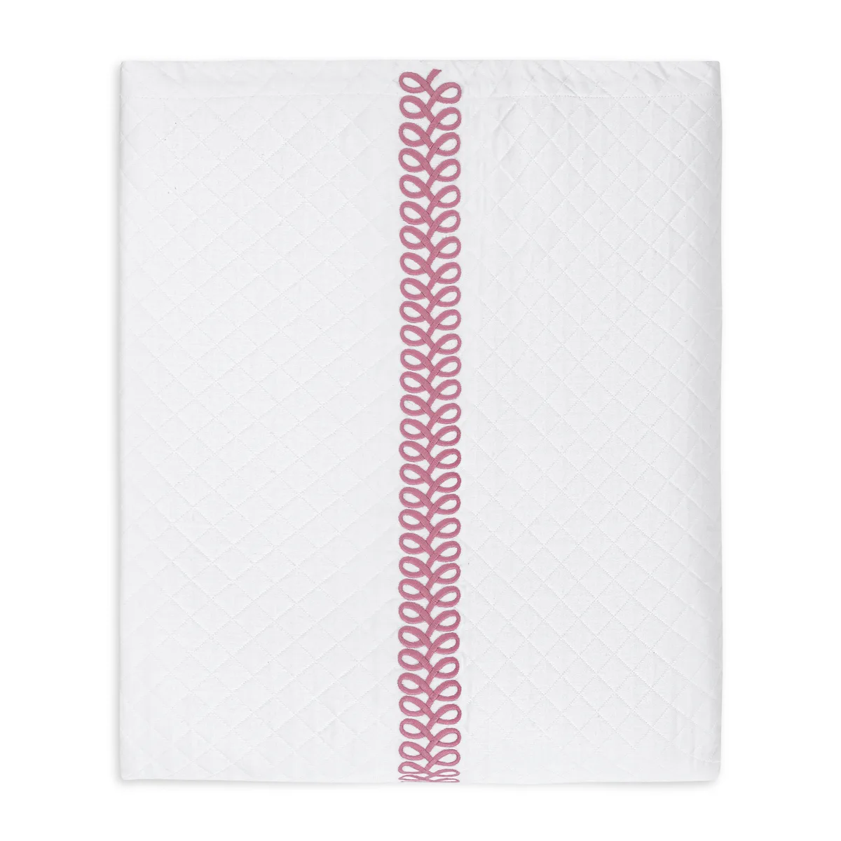 Schumacher Astor Braid Matelassé Coverlet in Peony