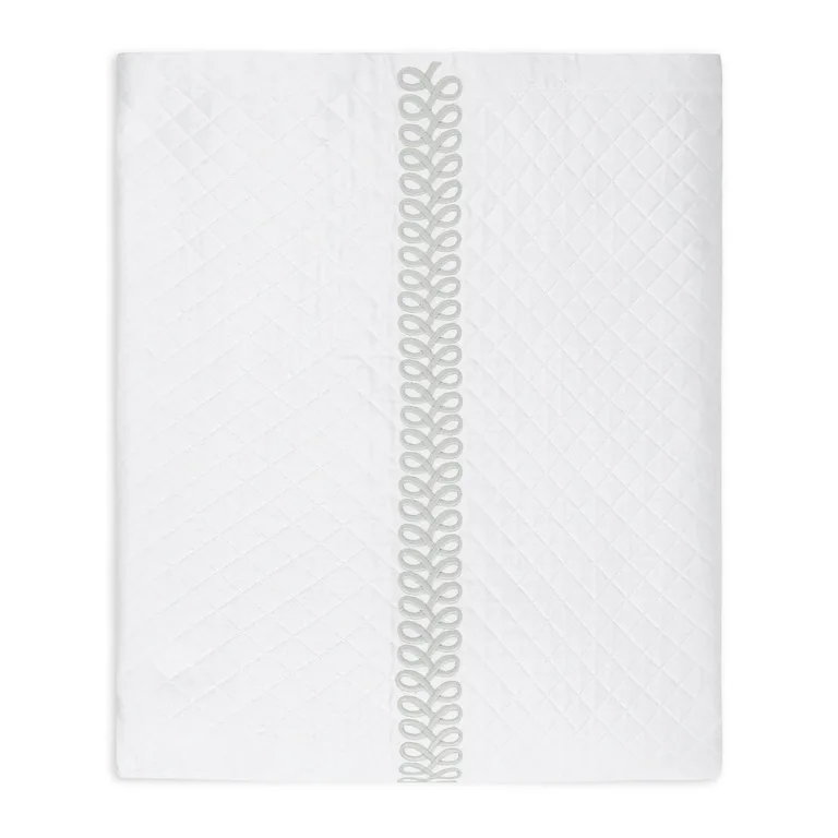 Schumacher Astor Braid Matelassé Coverlet in Silver