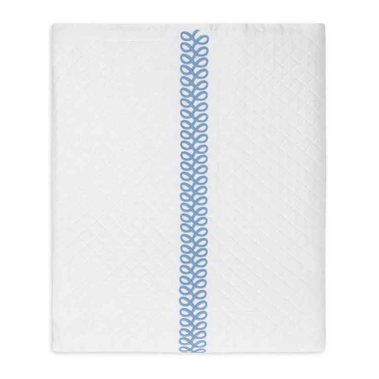 Schumacher Astor Braid Matelassé Coverlet in Sky