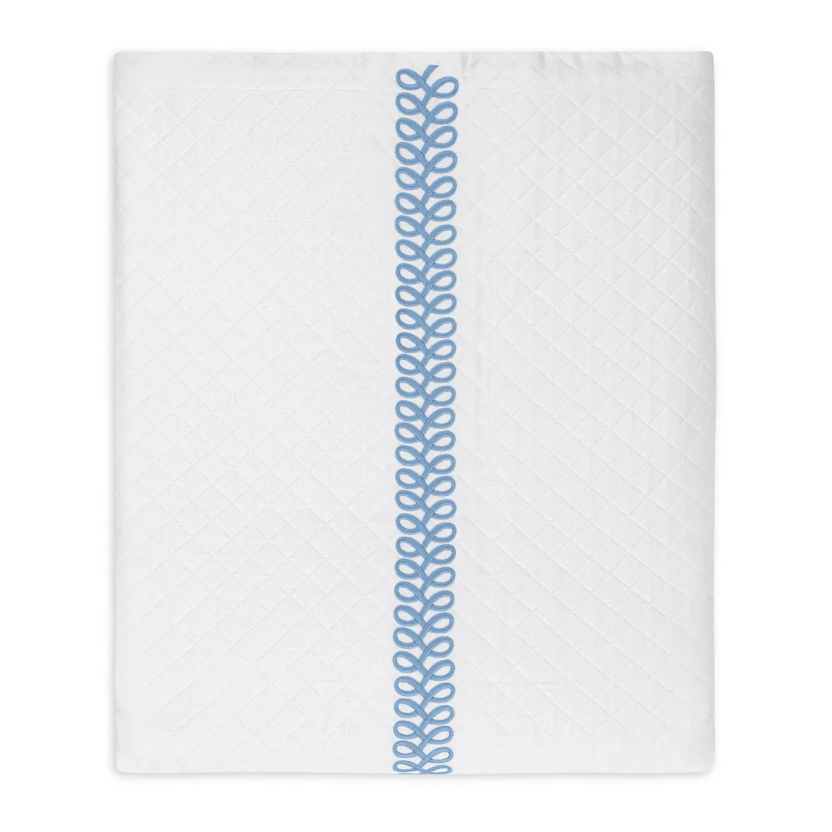 Schumacher Astor Braid Matelassé Coverlet in Sky