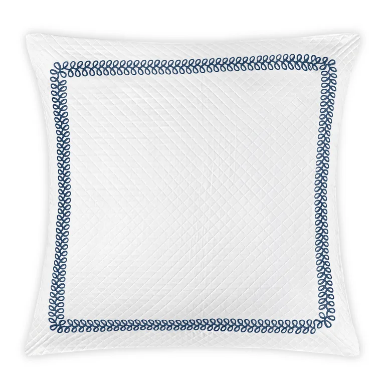 Schumacher Astor Braid Matelassé Sham in Indigo