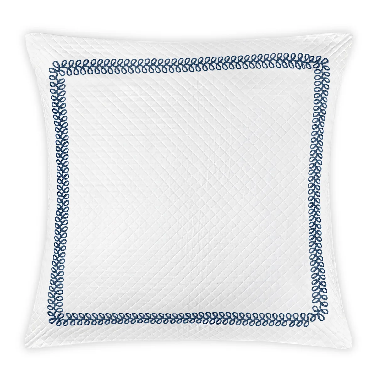 Schumacher Astor Braid Matelassé Sham in Indigo