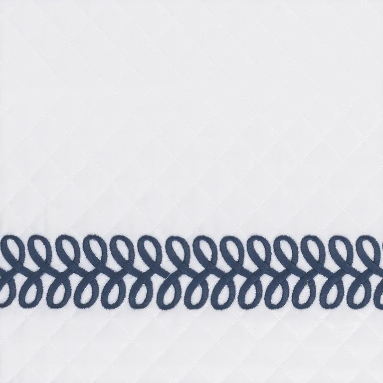 Schumacher Astor Braid Matelassé Sham in Indigo