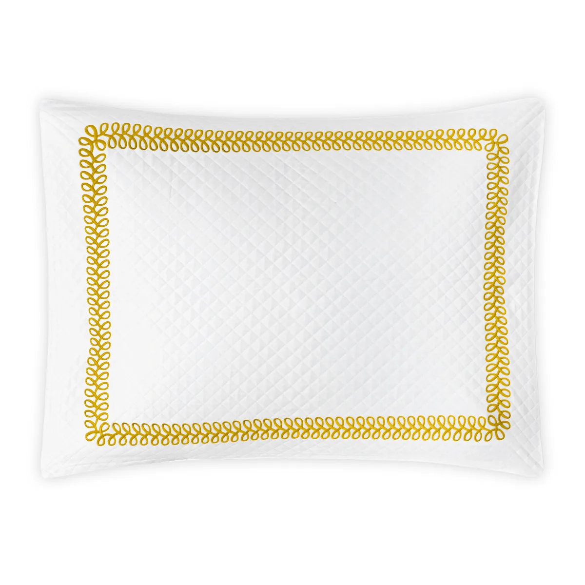 Schumacher Astor Braid Matelassé Sham in Lemon