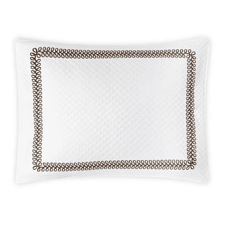 Schumacher Astor Braid Matelassé Sham in Mocha