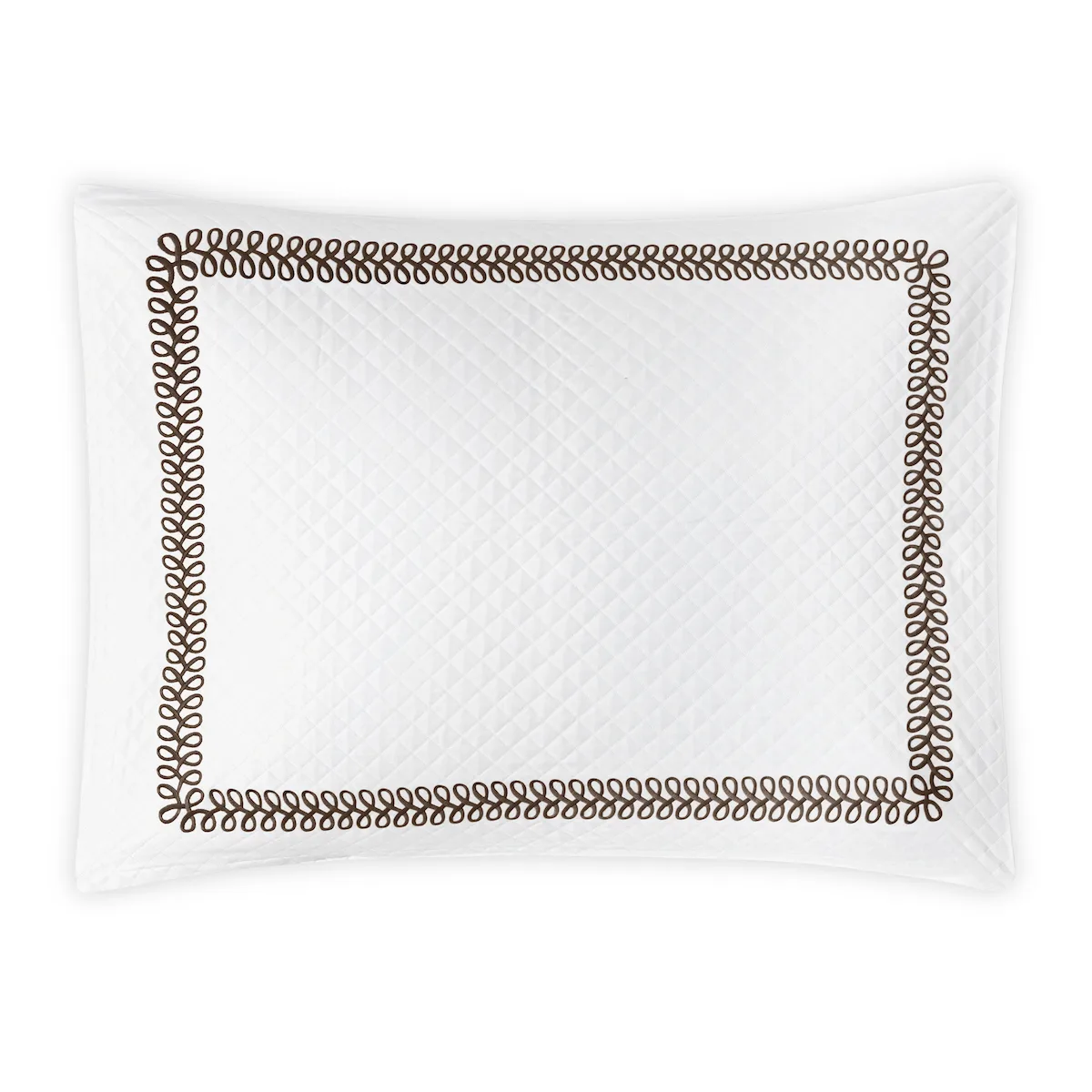Schumacher Astor Braid Matelassé Sham in Mocha