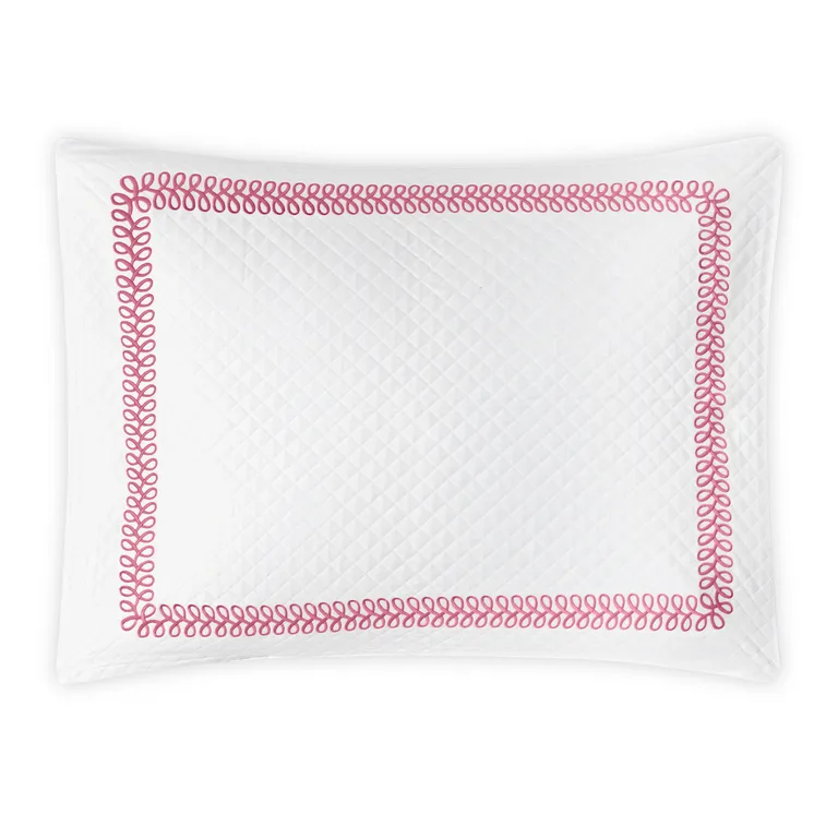 Schumacher Astor Braid Matelassé Sham in Peony