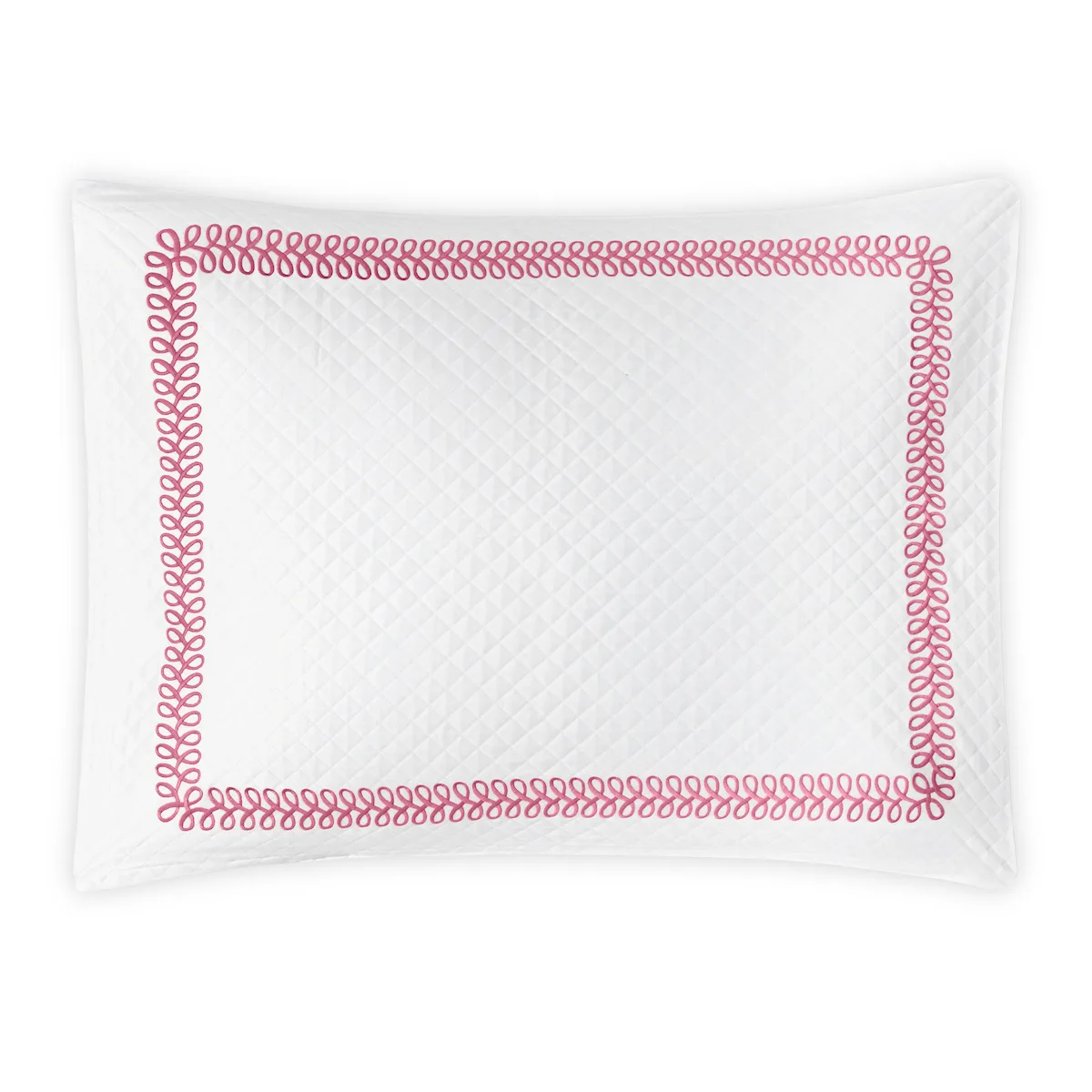 Schumacher Astor Braid Matelassé Sham in Peony