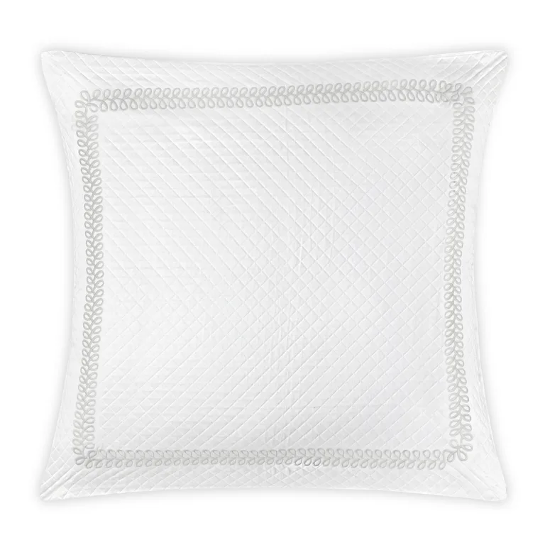 Schumacher Astor Braid Matelassé Sham in Silver