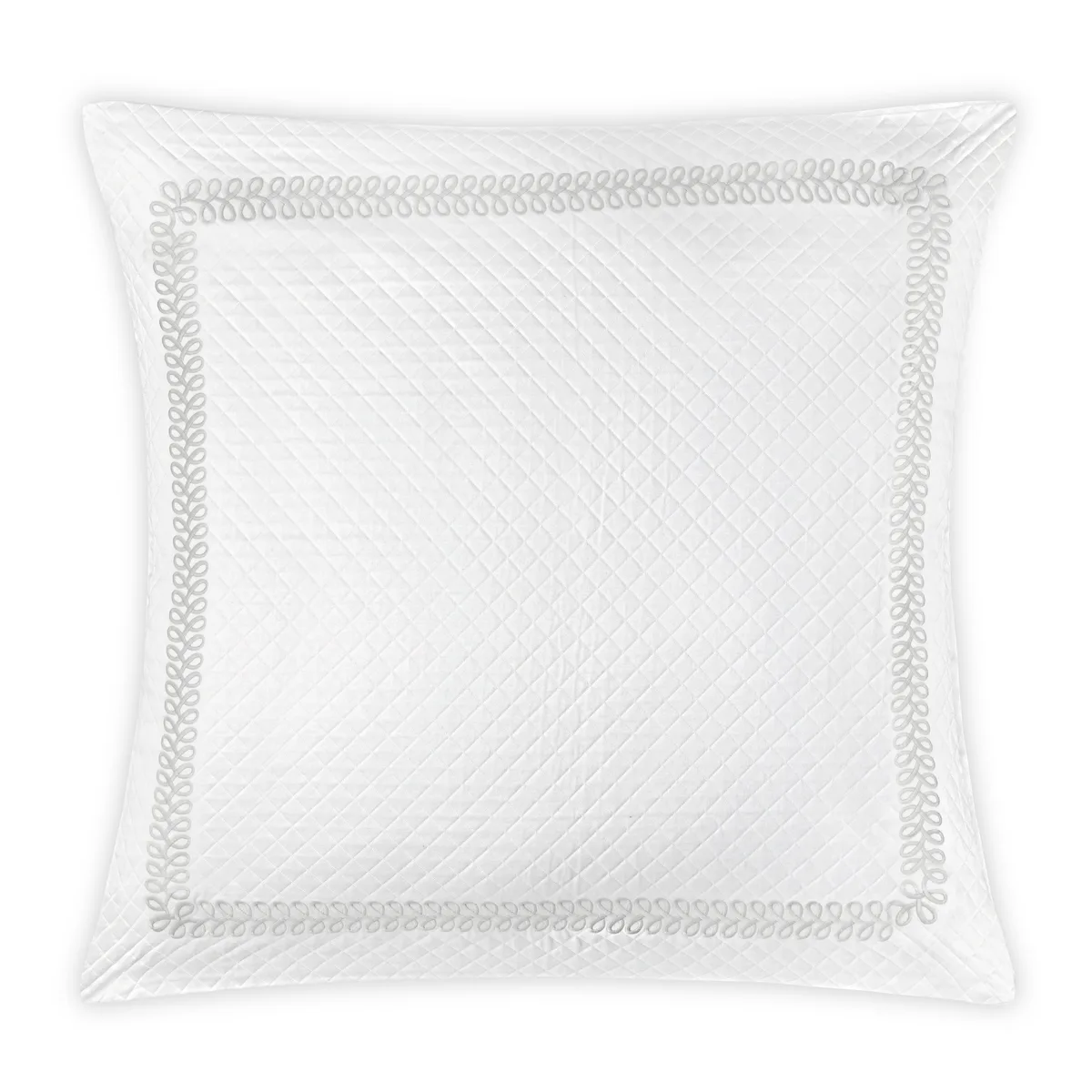 Schumacher Astor Braid Matelassé Sham in Silver