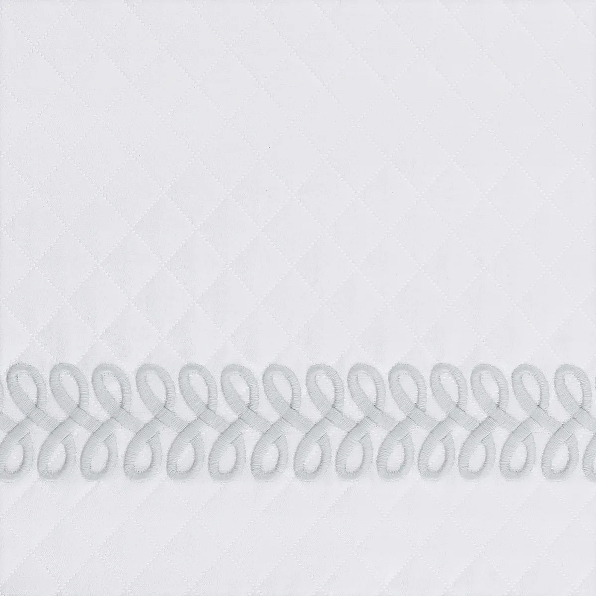 Schumacher Astor Braid Matelassé Sham in Silver