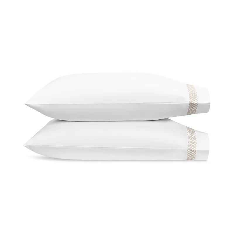 Schumacher Astor Braid Pillowcases in Dune