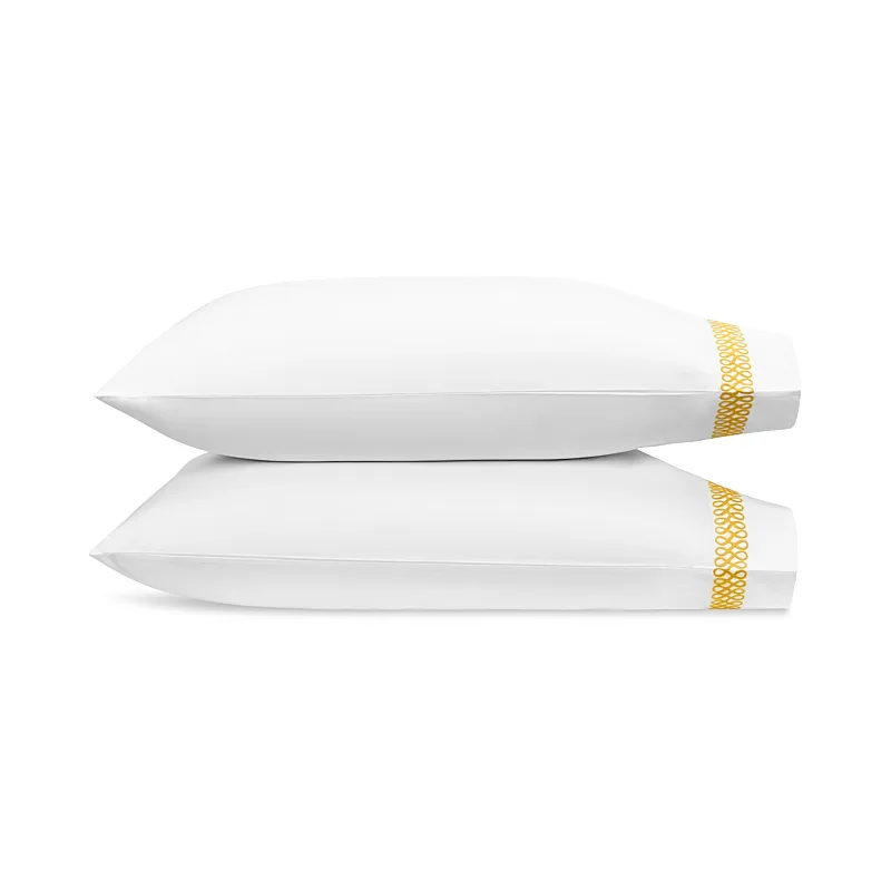 Schumacher Astor Braid Pillowcases in Lemon