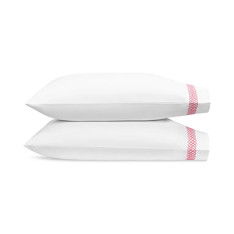Schumacher Astor Braid Pillowcases in Peony