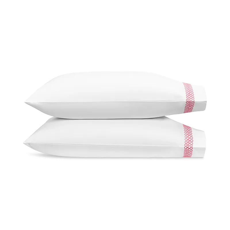 Schumacher Astor Braid Pillowcases in Peony