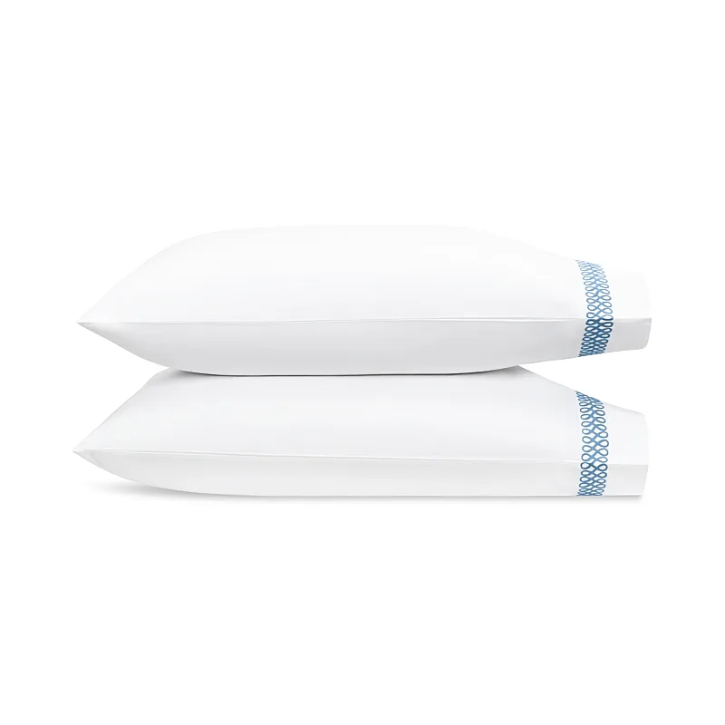 Schumacher Astor Braid Pillowcases in Sky