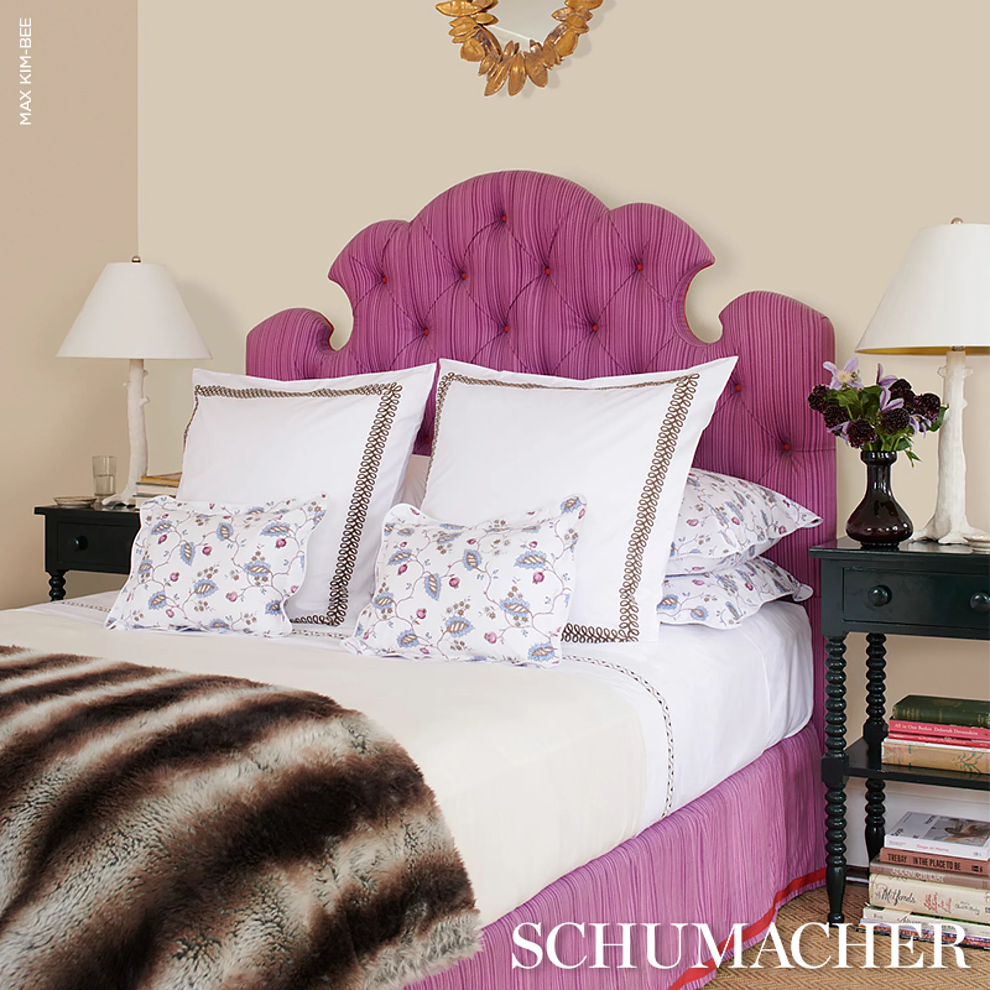 Astor Braid Sham - Peony Schumacher Astor Braid Sham in Peony