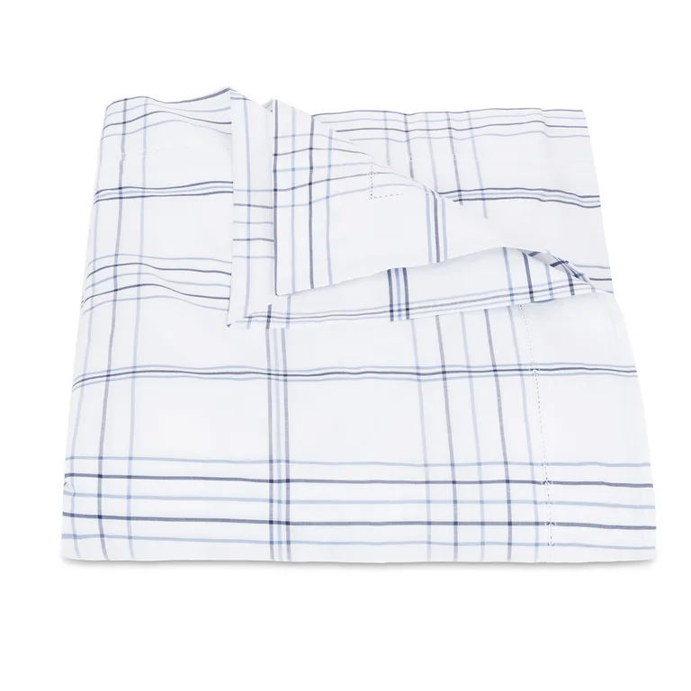 Schumacher August Plaid Duvet Cover in Navy