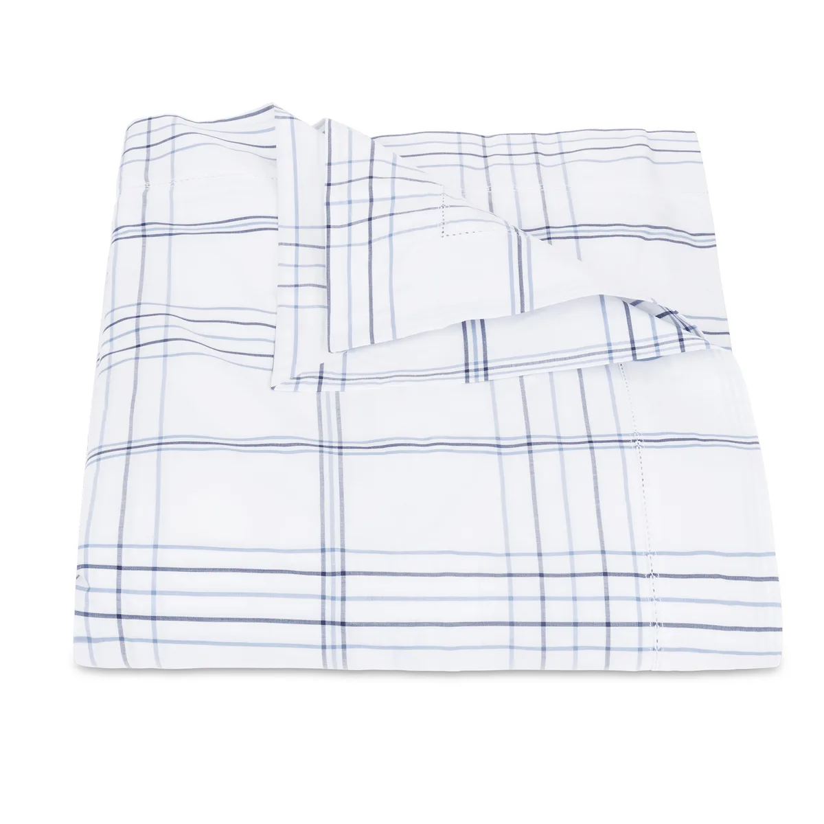 Schumacher August Plaid Duvet Cover in Navy