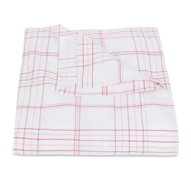 Schumacher August Plaid Duvet Cover in Peony