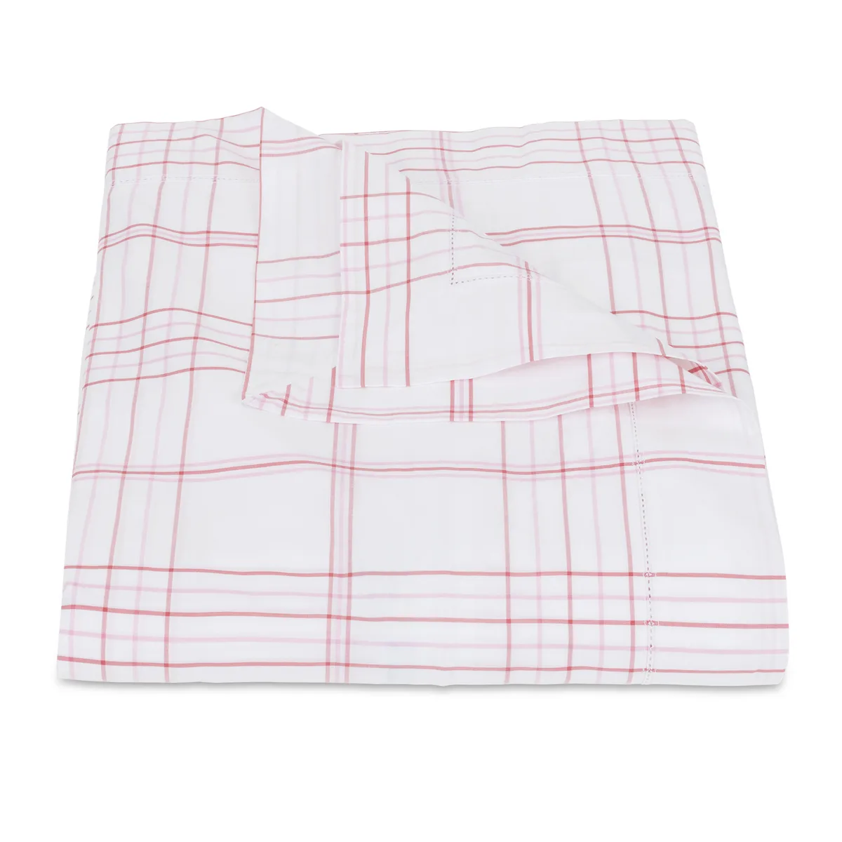 Schumacher August Plaid Duvet Cover in Peony