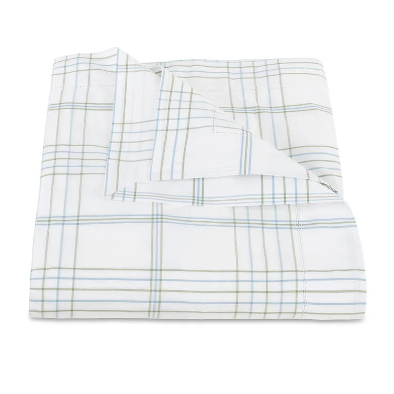 Schumacher August Plaid Duvet Cover in Sea