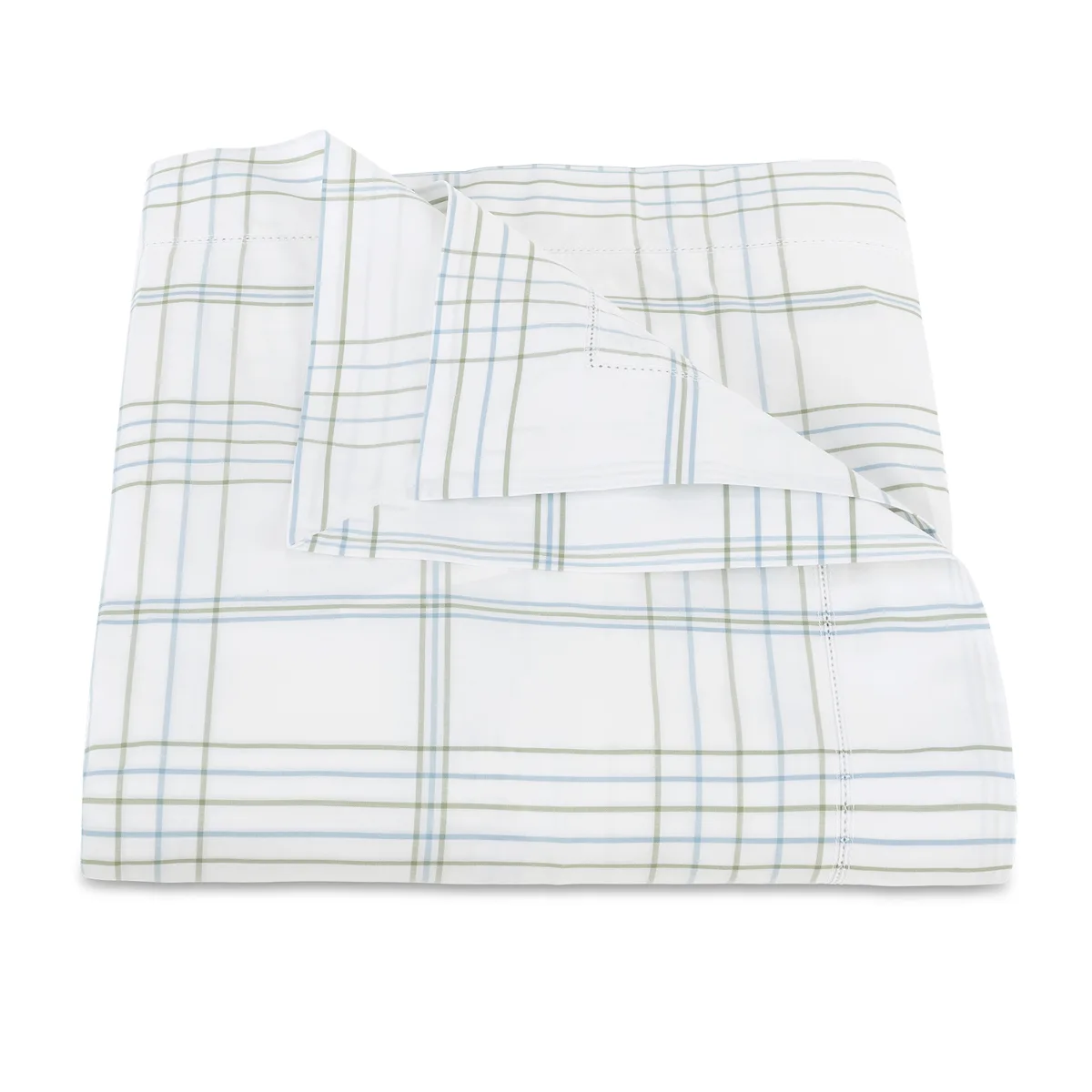 Schumacher August Plaid Duvet Cover in Sea