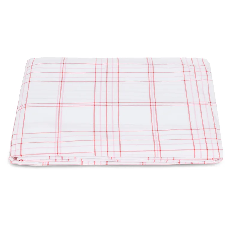 Schumacher August Plaid Fitted Sheet in Peony