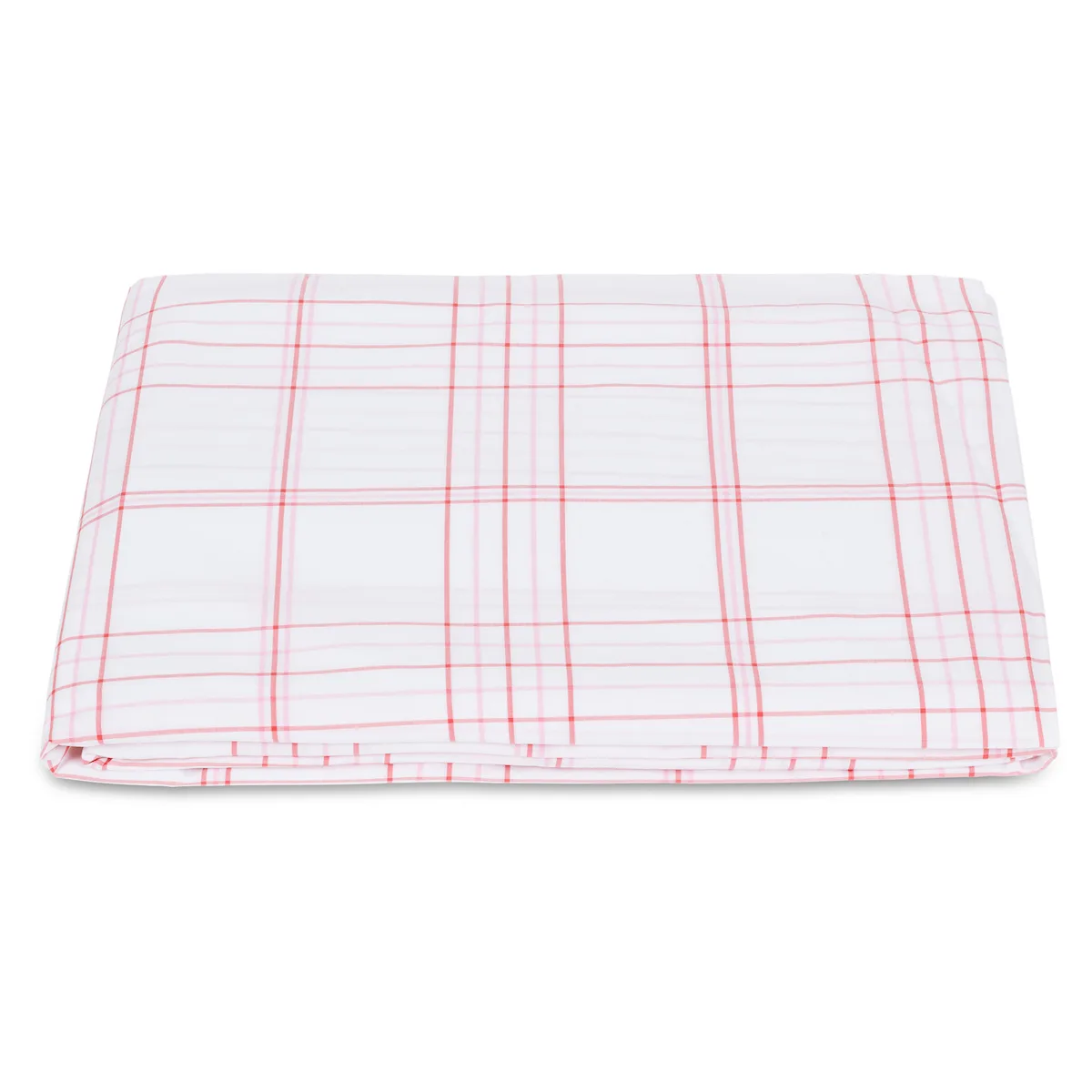 Schumacher August Plaid Fitted Sheet in Peony