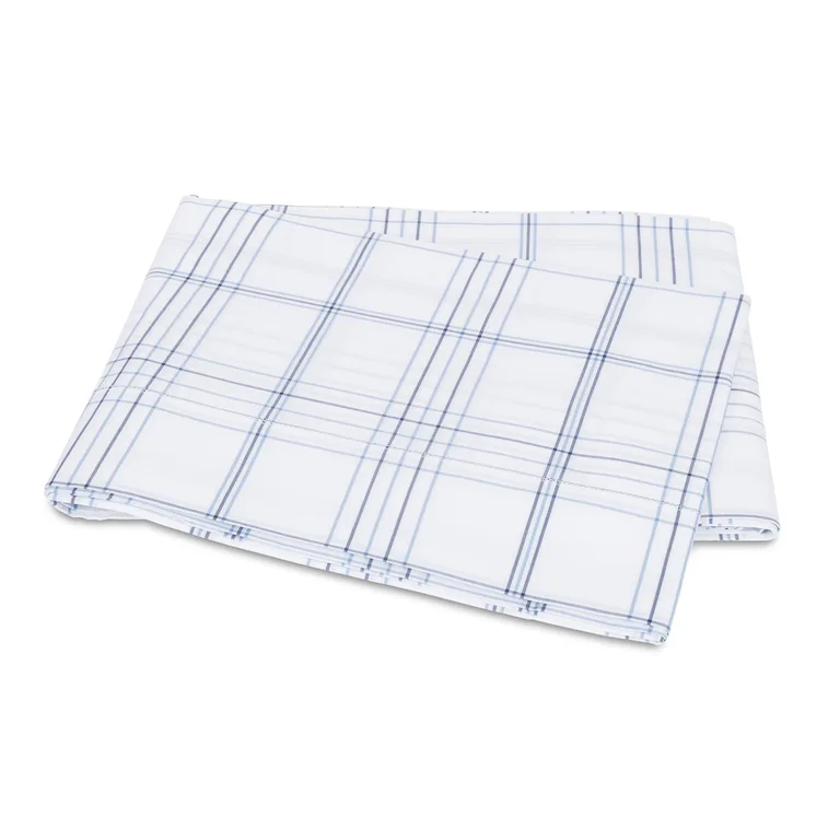 Schumacher August Plaid Flat Sheet in Navy