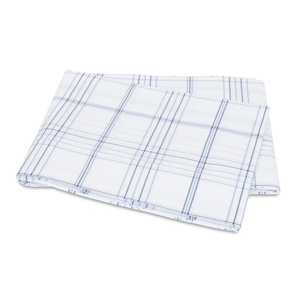 Schumacher August Plaid Flat Sheet in Navy