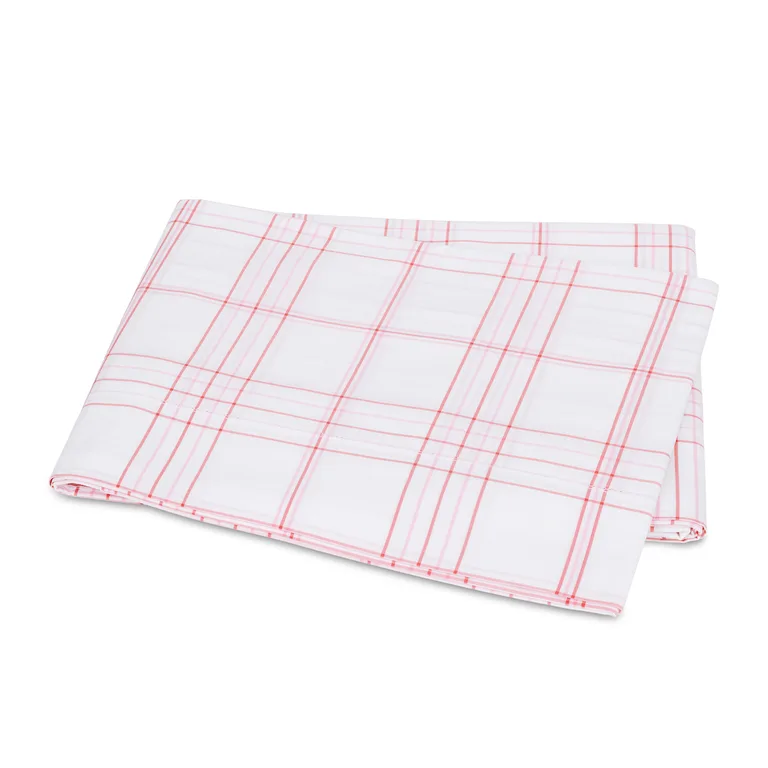 Schumacher August Plaid Flat Sheet in Peony
