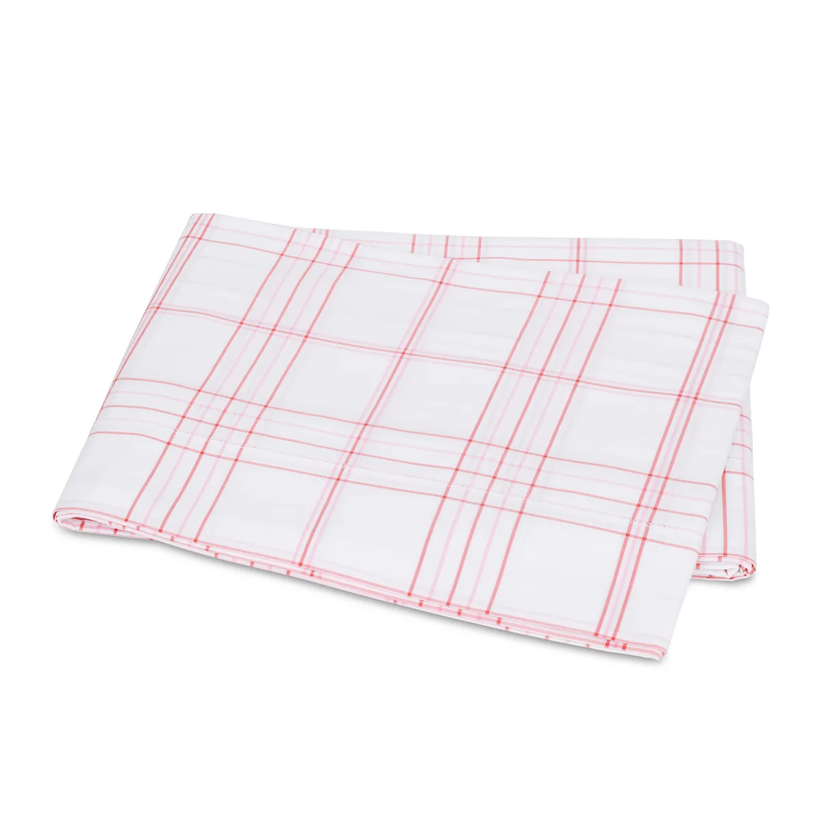 Schumacher August Plaid Flat Sheet in Peony