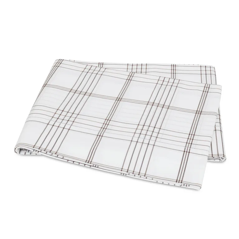 Schumacher August Plaid Flat Sheet in Sable
