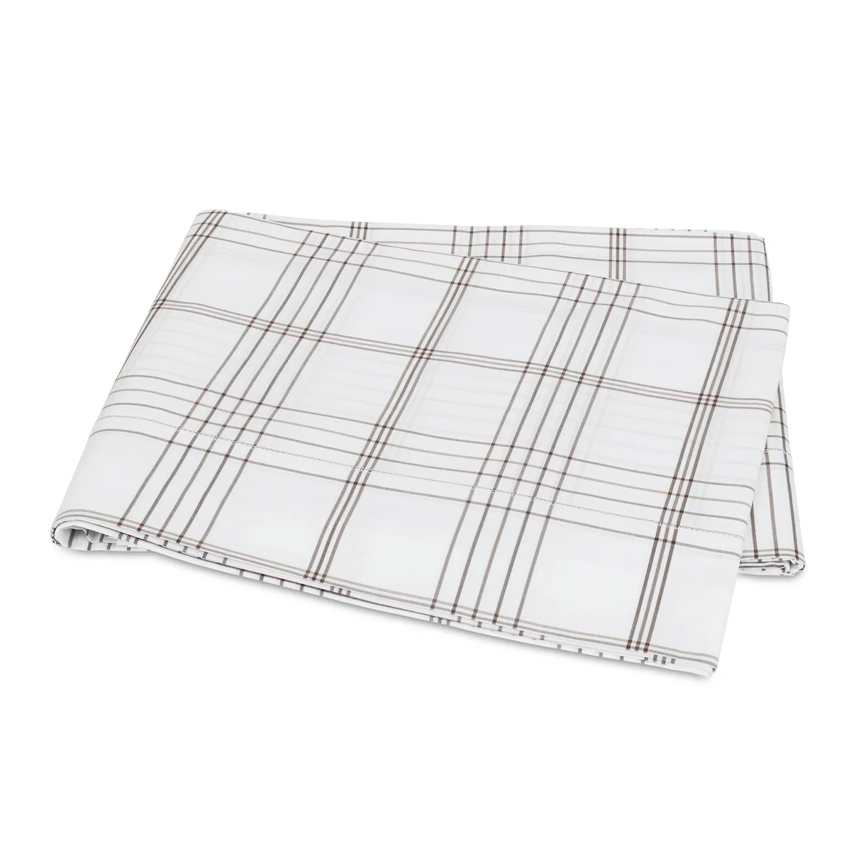 Schumacher August Plaid Flat Sheet in Sable