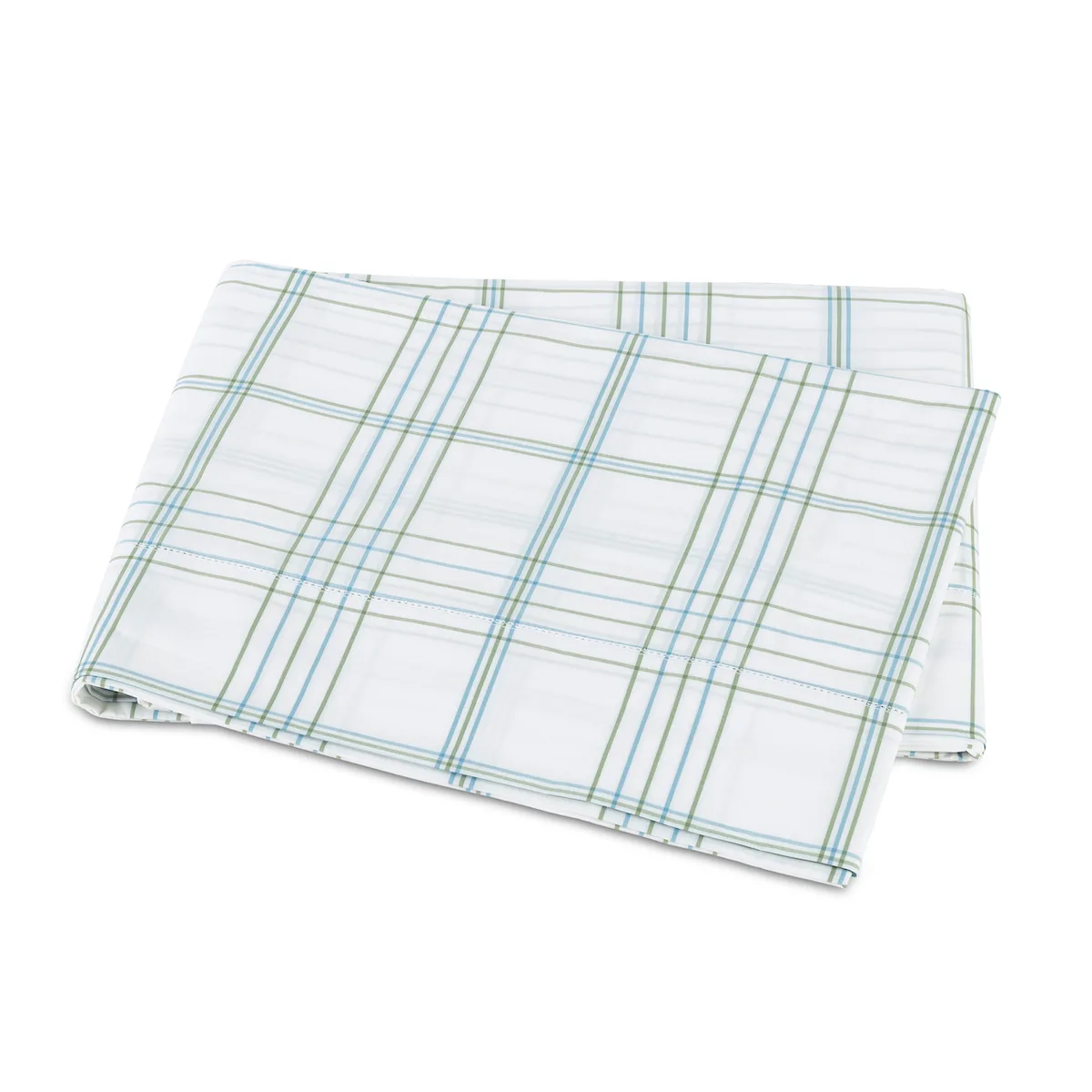 Schumacher August Plaid Flat Sheet in Sea