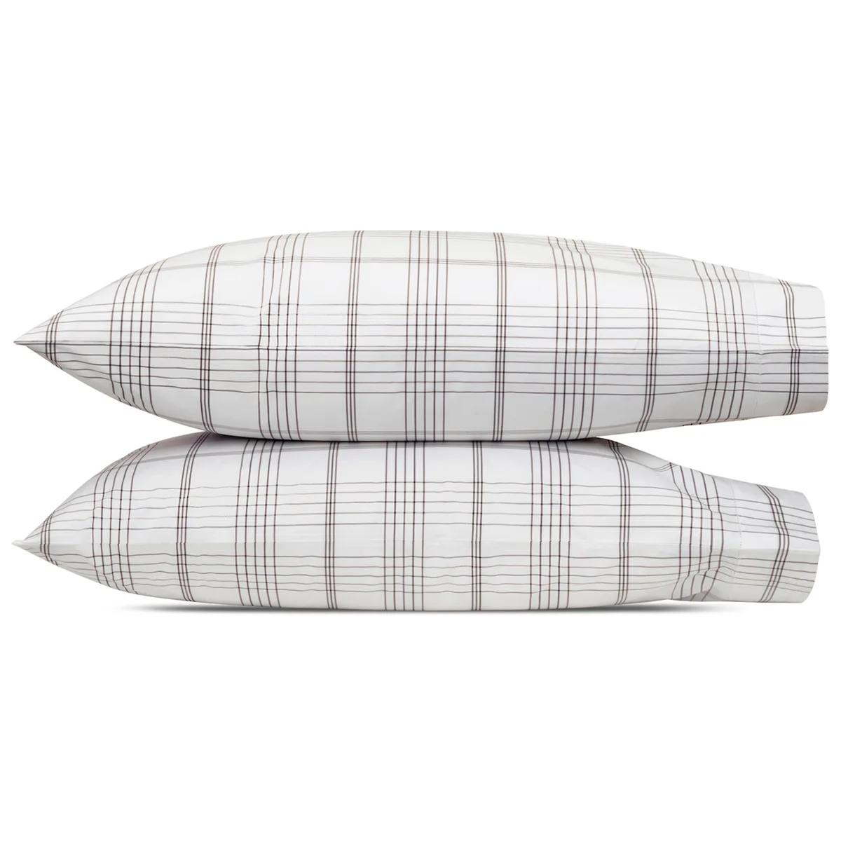 Schumacher August Plaid Pillowcases in Sable