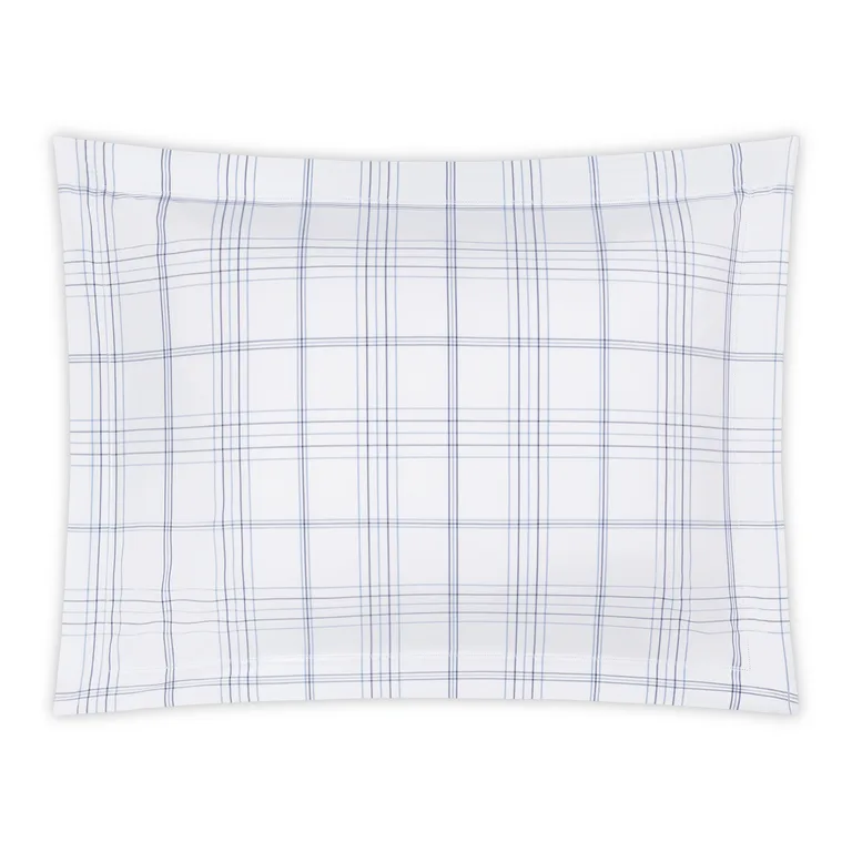 Schumacher August Plaid Sham in Navy