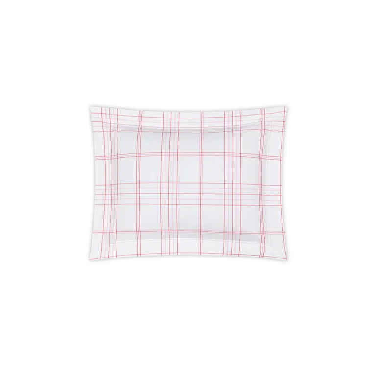 Schumacher August Plaid Sham in Peony