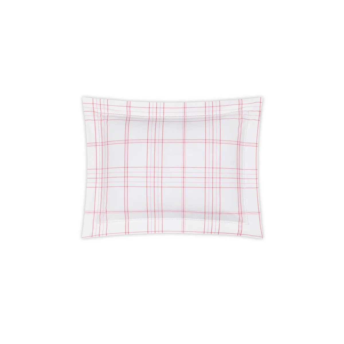 Schumacher August Plaid Sham in Peony