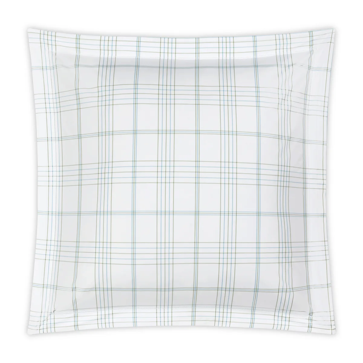 Schumacher August Plaid Sham in Sea