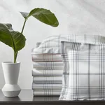 Schumacher August Plaid Standard Pillowcases in Sea (MSC030SCASSC)