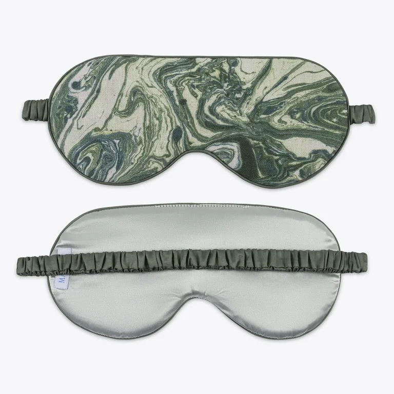 Schumacher Balthazar Linen Sleep Mask in Emerald (MSC070SMSKEM)