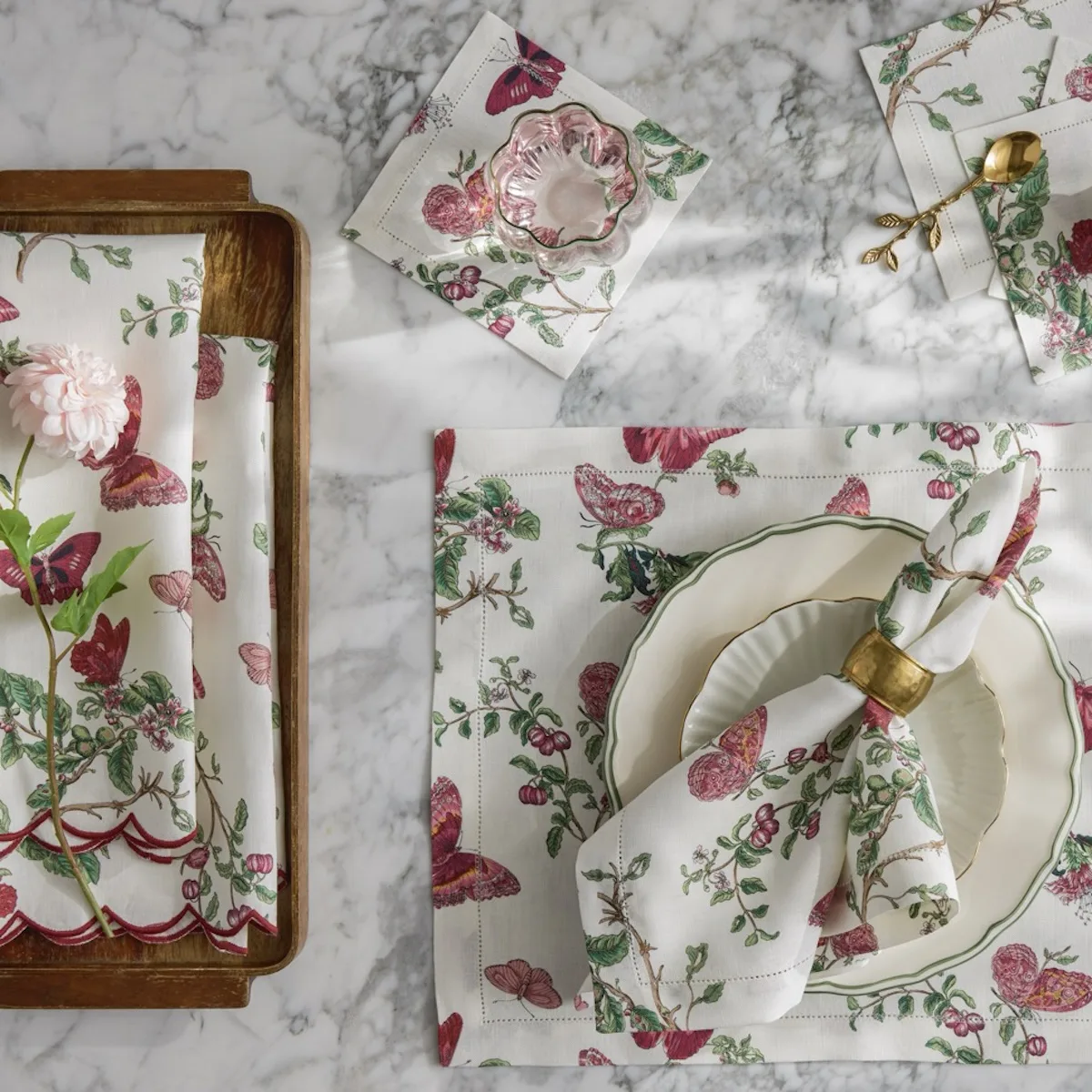 MSC055GTOW2R1 | Baudin Butterfly Guest Towels (2) - Ruby Schumacher Baudin Butterfly Guest Towels (2) in Ruby (MSC055GTOW2R1)