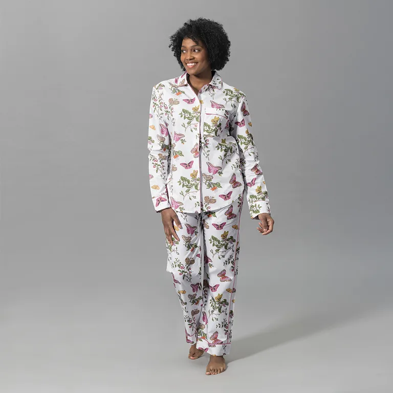 Schumacher Baudin Butterfly Pajama Set in Pink
