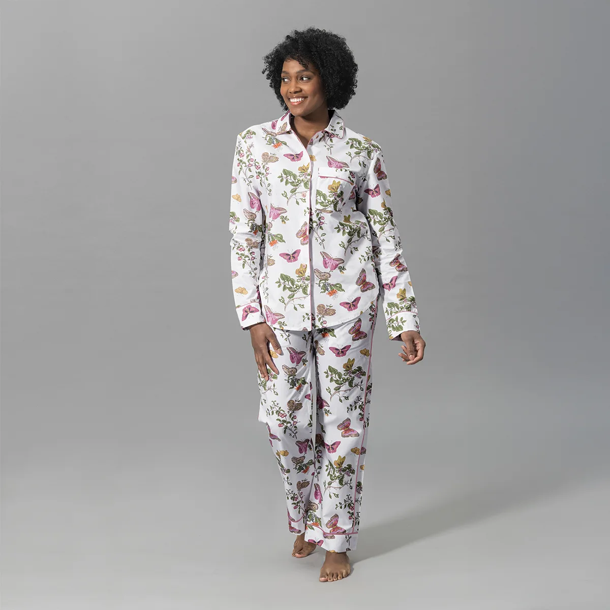 Schumacher Baudin Butterfly Pajama Set in Pink