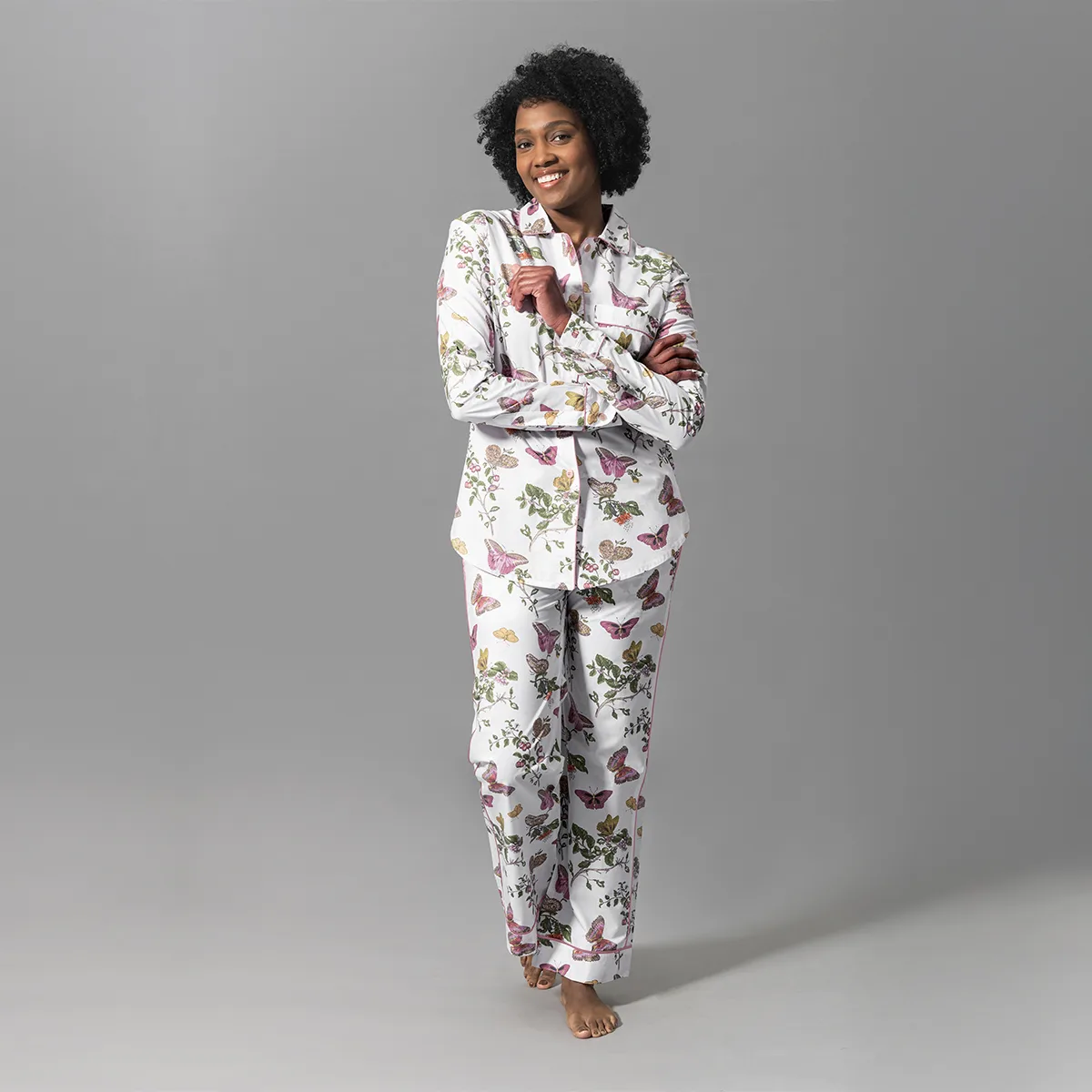 Baudin Butterfly Pajama Set - Pink Schumacher Baudin Butterfly Pajama Set in Pink