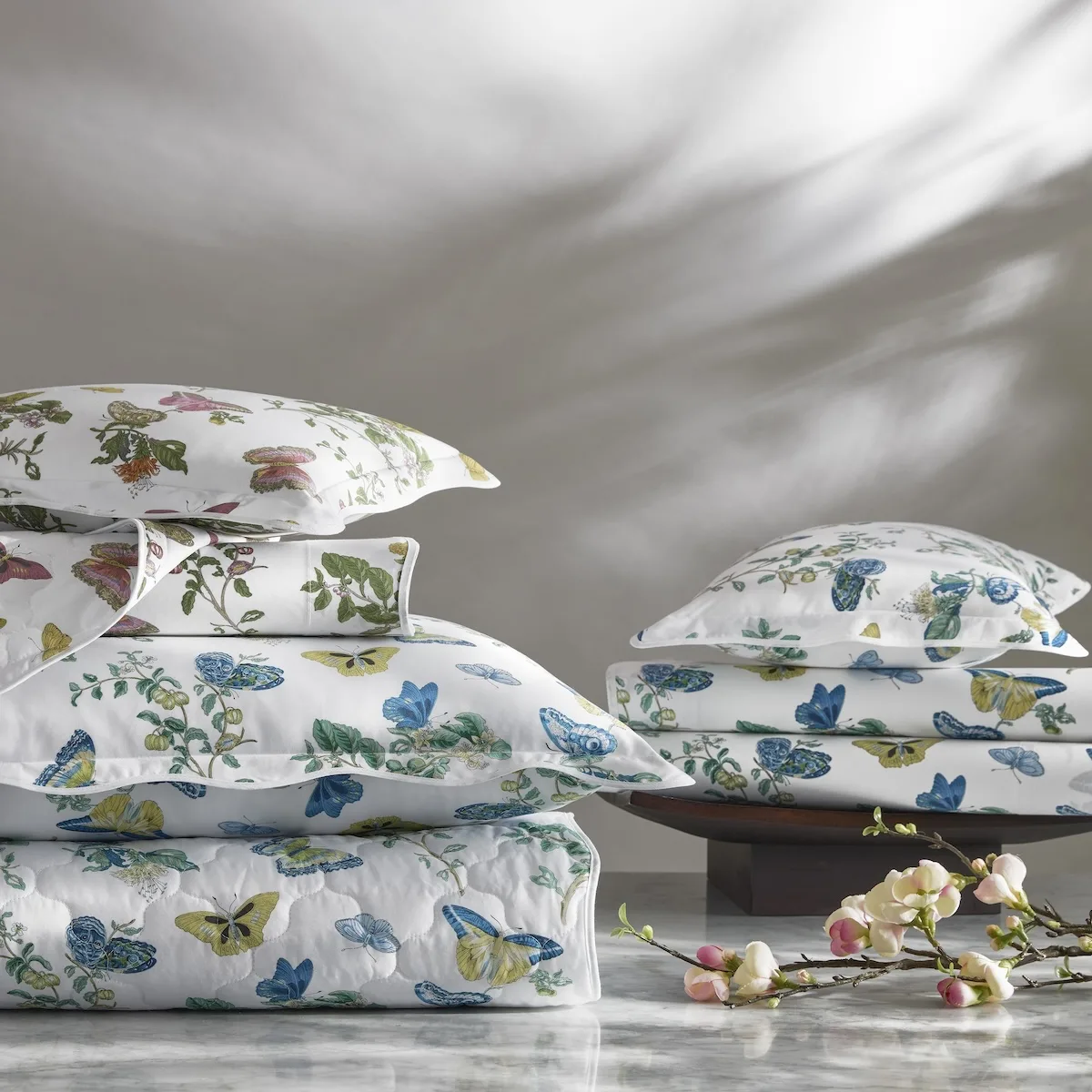 Schumacher Baudin Butterfly Pillowcase Pair in Pink